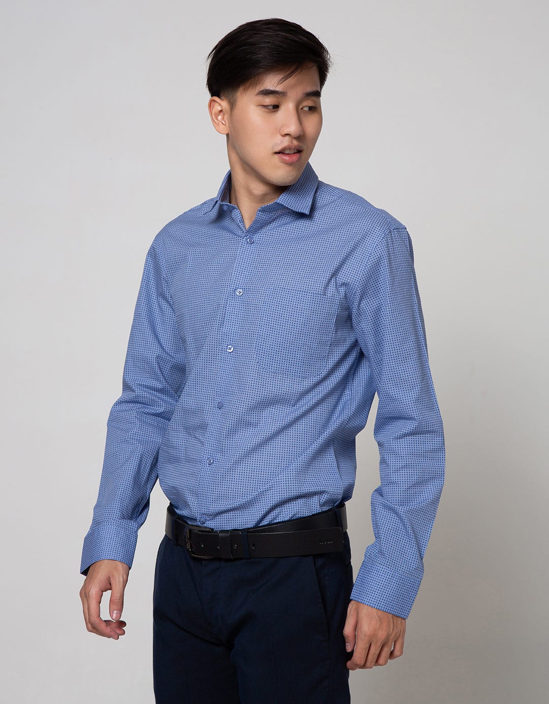 Cole Long Sleeve Shirt Print Slim Full Button