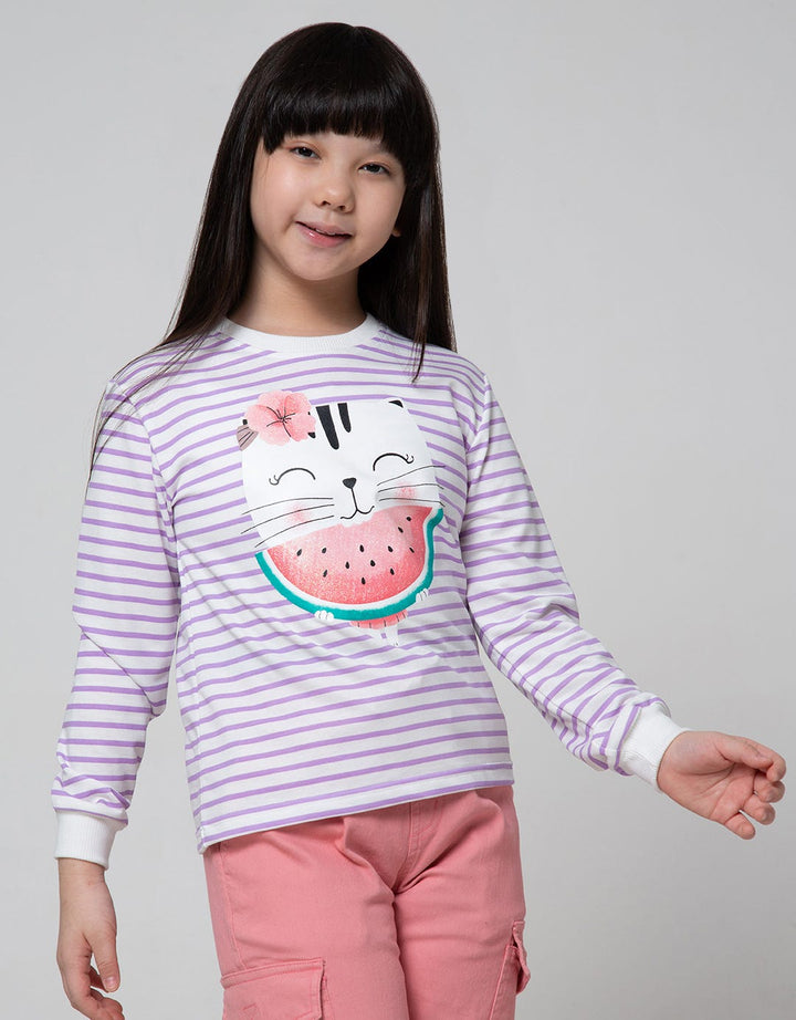 Aero Top Long Sleeve T-Shirt Cat Watermelon Stripe