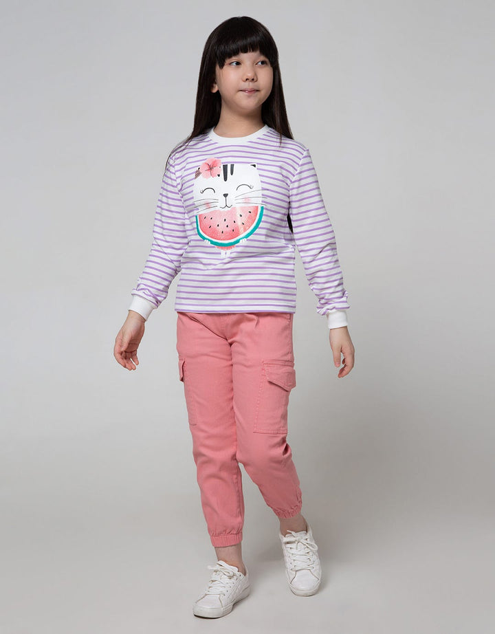 Aero Top Long Sleeve T-Shirt Cat Watermelon Stripe