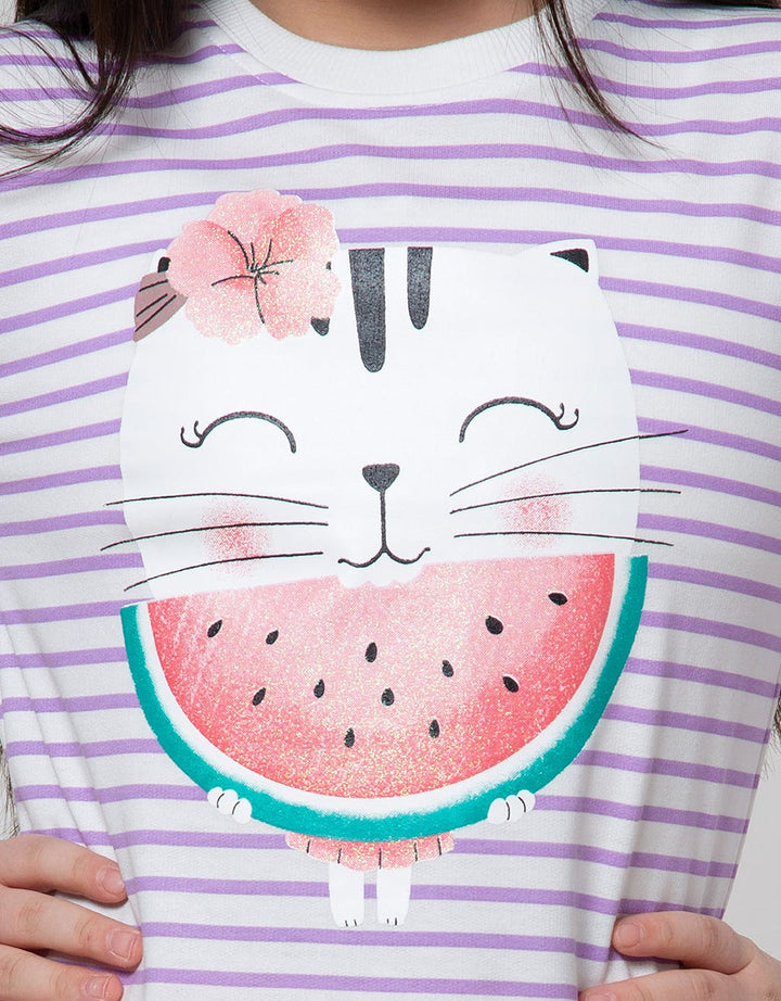 Aero Top Long Sleeve T-Shirt Cat Watermelon Stripe