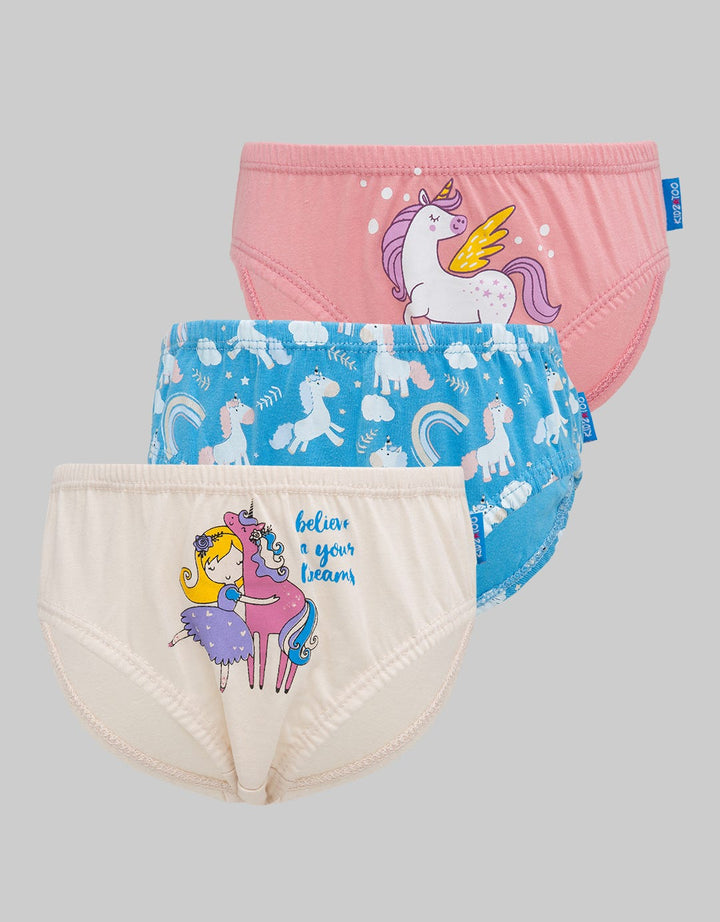 Kidz Too Brief Pack 3 Underwear Girls Balerina