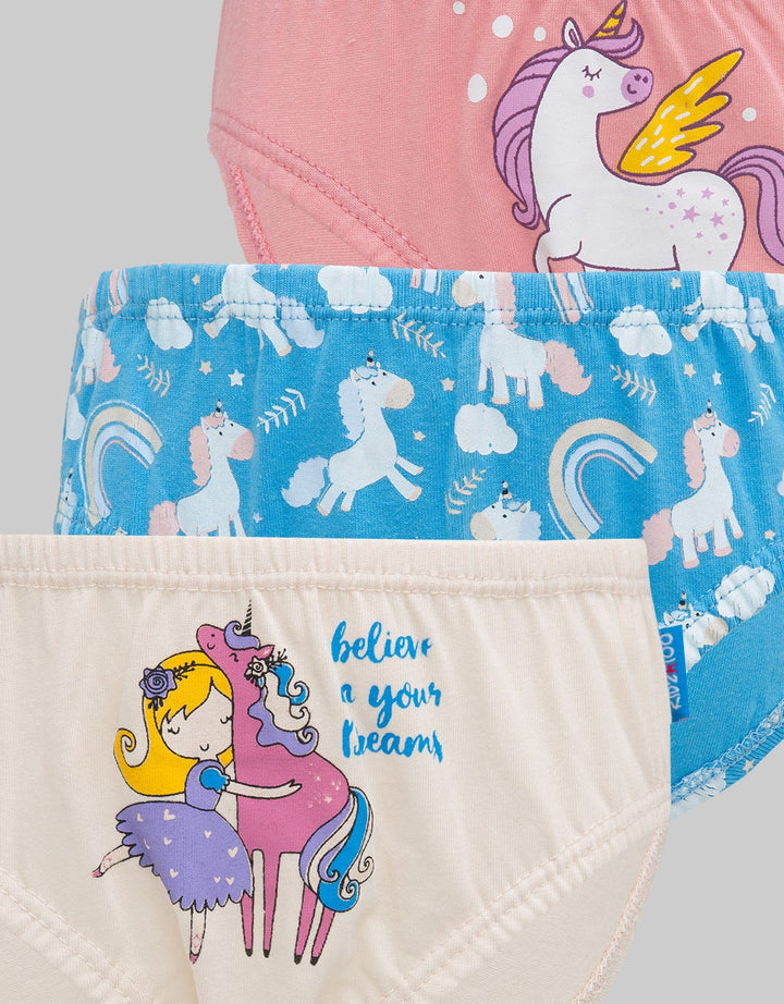Kidz Too Brief Pack 3 Underwear Girls Balerina