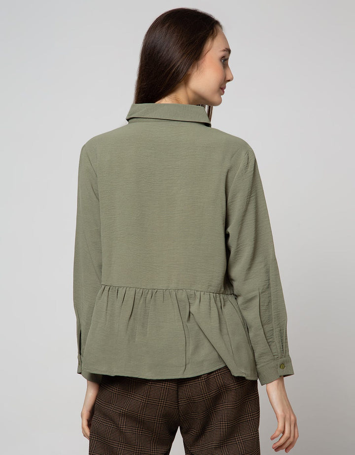 Connexion Long Sleeve Blouse Airflow With Cut N Sewn Ruffle