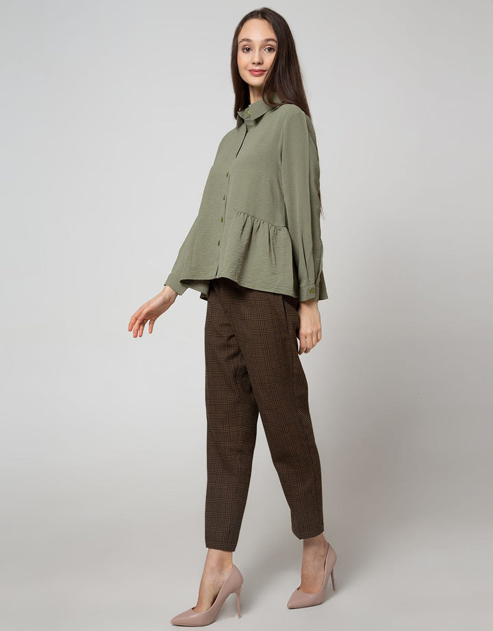 Connexion Long Sleeve Blouse Airflow With Cut N Sewn Ruffle
