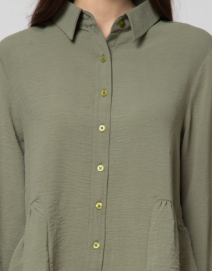 Connexion Long Sleeve Blouse Airflow With Cut N Sewn Ruffle