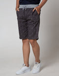 Nevada Short Pants Rib Bottom Print Thunder
