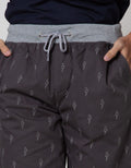 Nevada Short Pants Rib Bottom Print Thunder