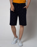 Nevada Short Pants Rib Bottom Print Thunder