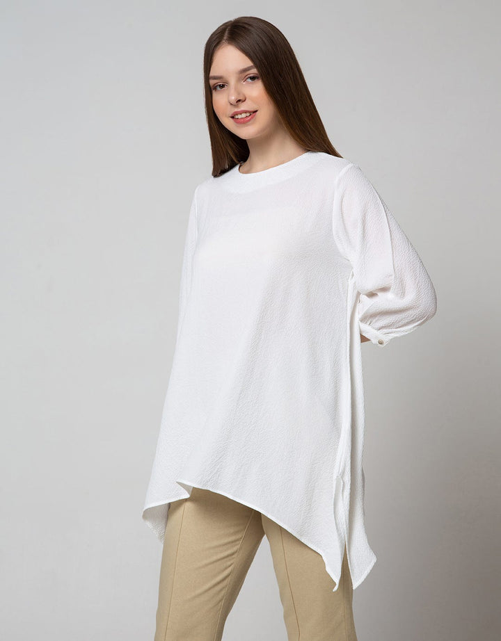 St. Yves Long Sleeve Blouse 7/8 Top Crinkle
