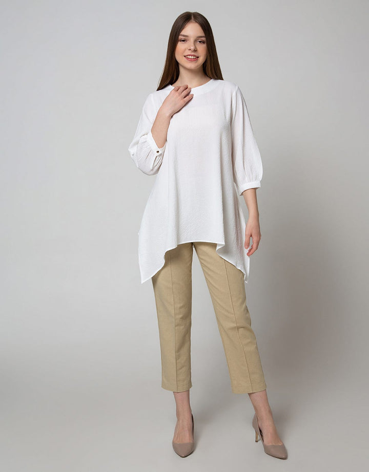 St. Yves Long Sleeve Blouse 7/8 Top Crinkle