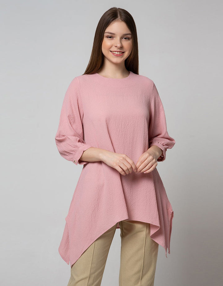 St. Yves Long Sleeve Blouse 7/8 Top Crinkle