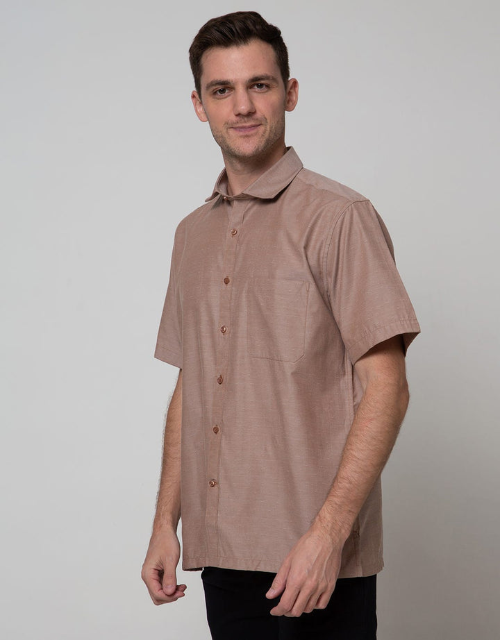 Stanley Adams Short Sleeve Shirt Texture  Regular Plain