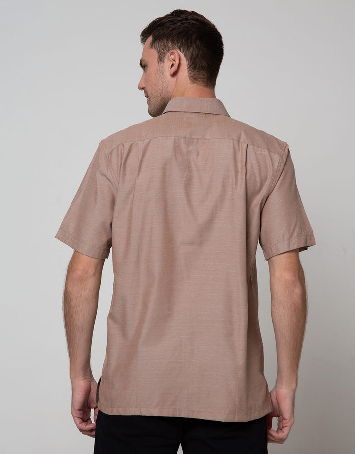 Stanley Adams Short Sleeve Shirt Texture  Regular Plain