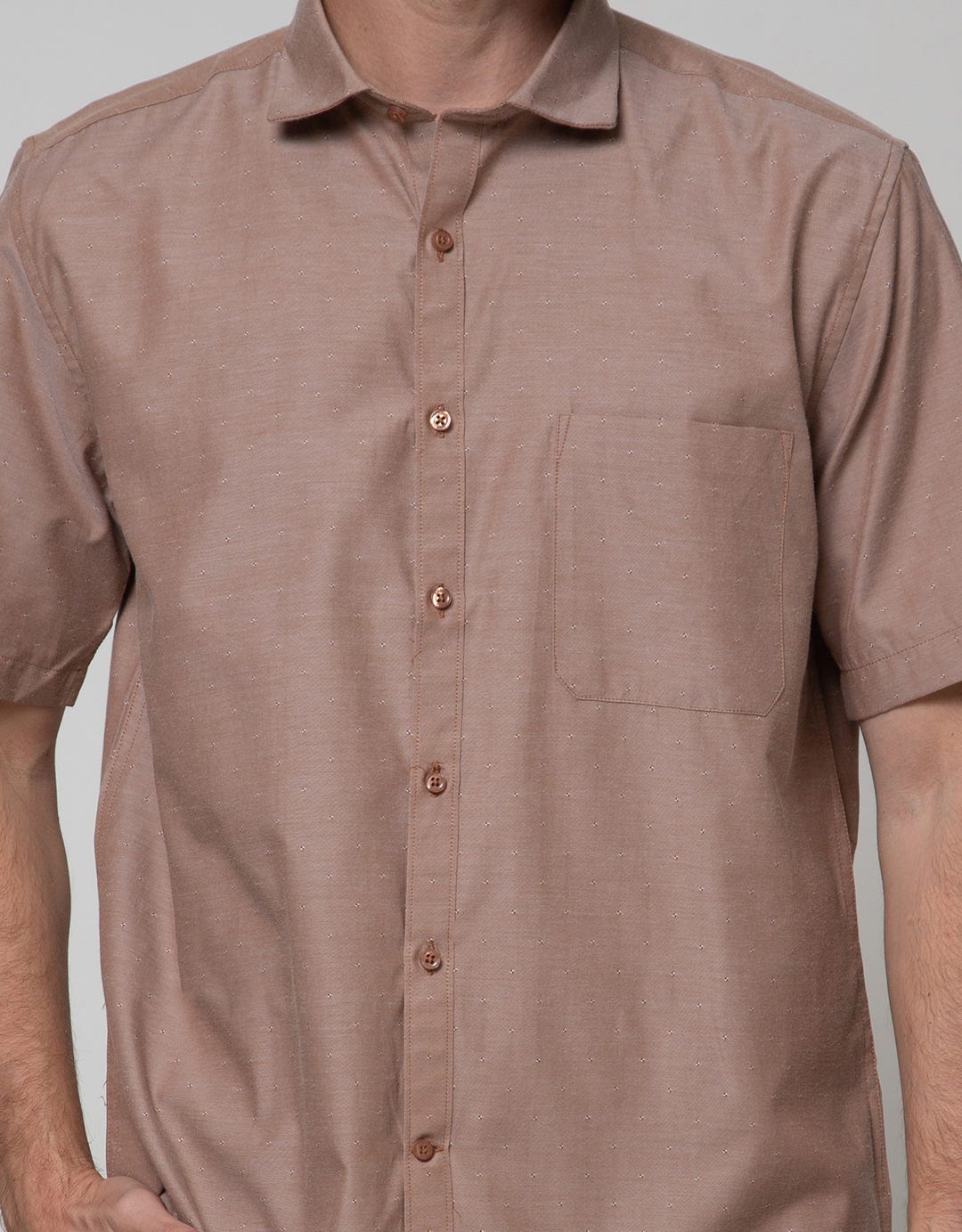 Stanley Adams Short Sleeve Shirt Texture  Regular Plain