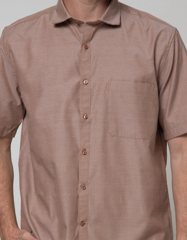 Stanley Adams Short Sleeve Shirt Texture  Regular Plain