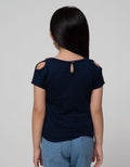 Little M Short Sleeve T-Shirt Pita Bahu Kucing Kacamata