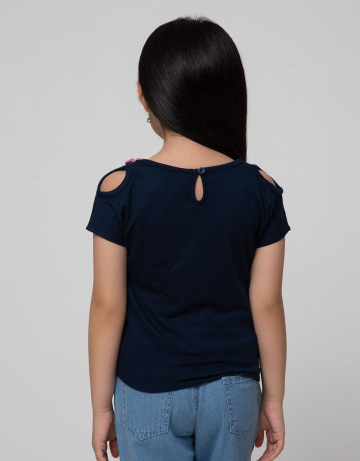 Little M Short Sleeve T-Shirt Pita Bahu Kucing Kacamata