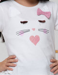 Little M Short Sleeve T-Shirt Cat Face 3D Ears