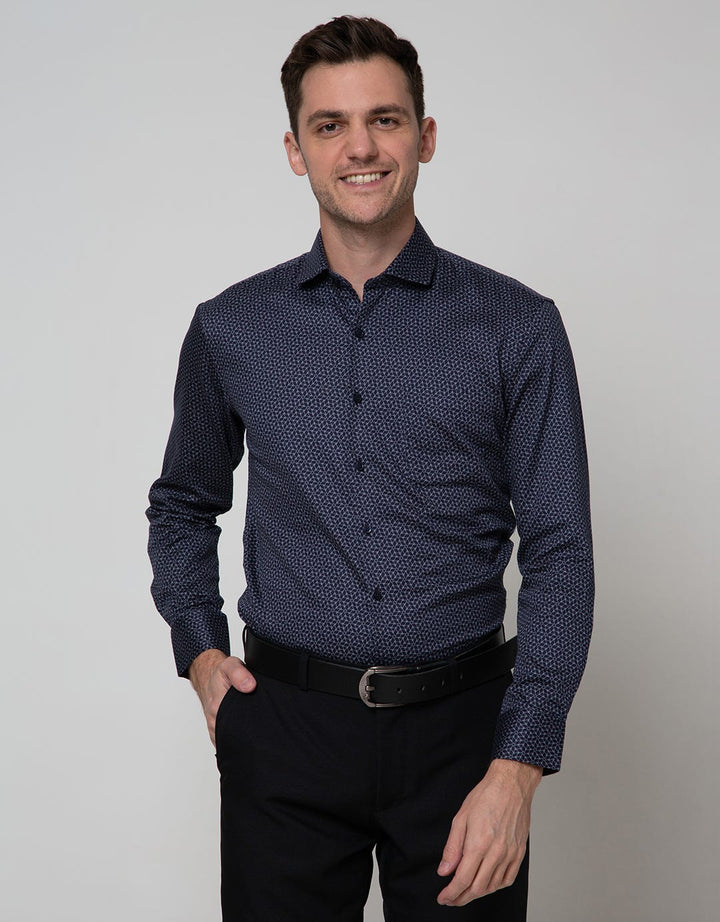 Stanley Adams Long Sleeve Shirt Print Slim