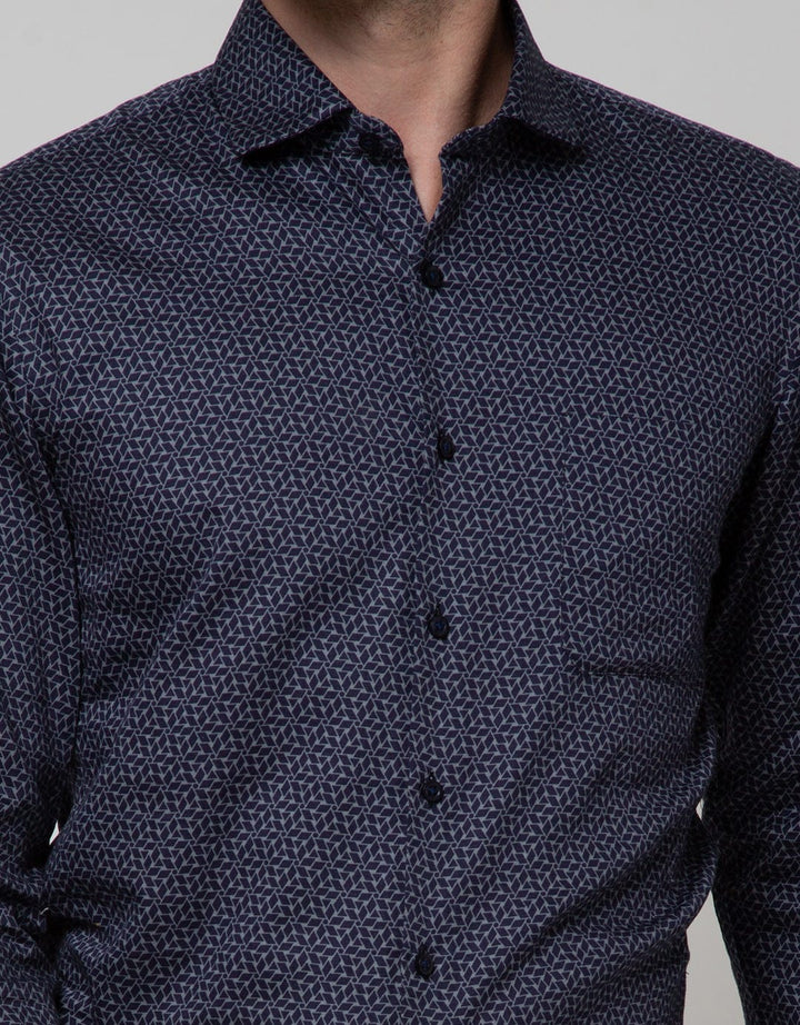 Stanley Adams Long Sleeve Shirt Print Slim