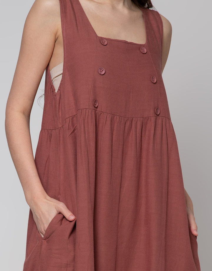 Cardinal Girl Overall Dress Button