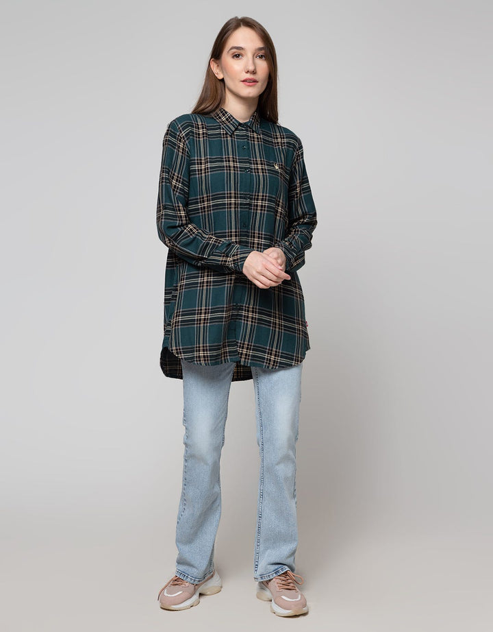Cardinal Girl Plaid Motif Kemeja