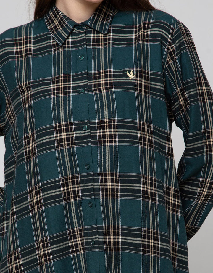 Cardinal Girl Plaid Motif Kemeja
