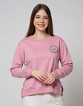 Details Sweatshirt Over Size With Frills At Side Slit