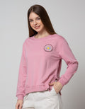 Details Sweatshirt Over Size With Frills At Side Slit