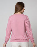 Details Sweatshirt Over Size With Frills At Side Slit