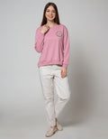 Details Sweatshirt Over Size With Frills At Side Slit