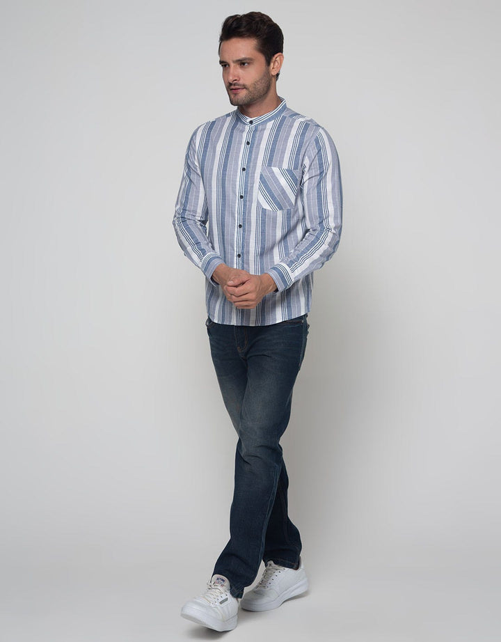 Details Long Sleeve Shirt Print Stripes