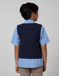 Little M Short Sleeve Shirt Oxford Solid Vest Solid Bow Tie