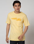 Details Short Sleeve T-Shirt Neck Solid Good Vibe Pocket