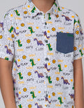 Little M Short Sleeve Shirt Print Dino Ball