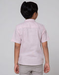 Little M Short Sleeve Shirt Solid Texture Tie
