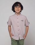 Little M Short Sleeve Shirt Solid Texture