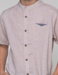 Little M Short Sleeve Shirt Solid Texture