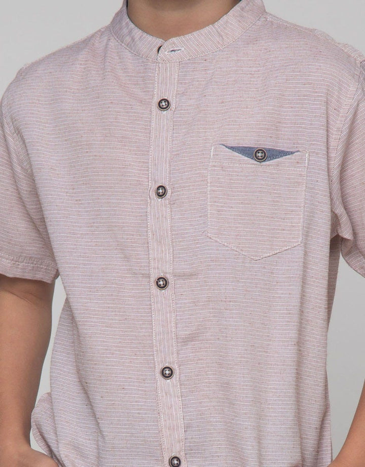 Little M Short Sleeve Shirt Solid Texture