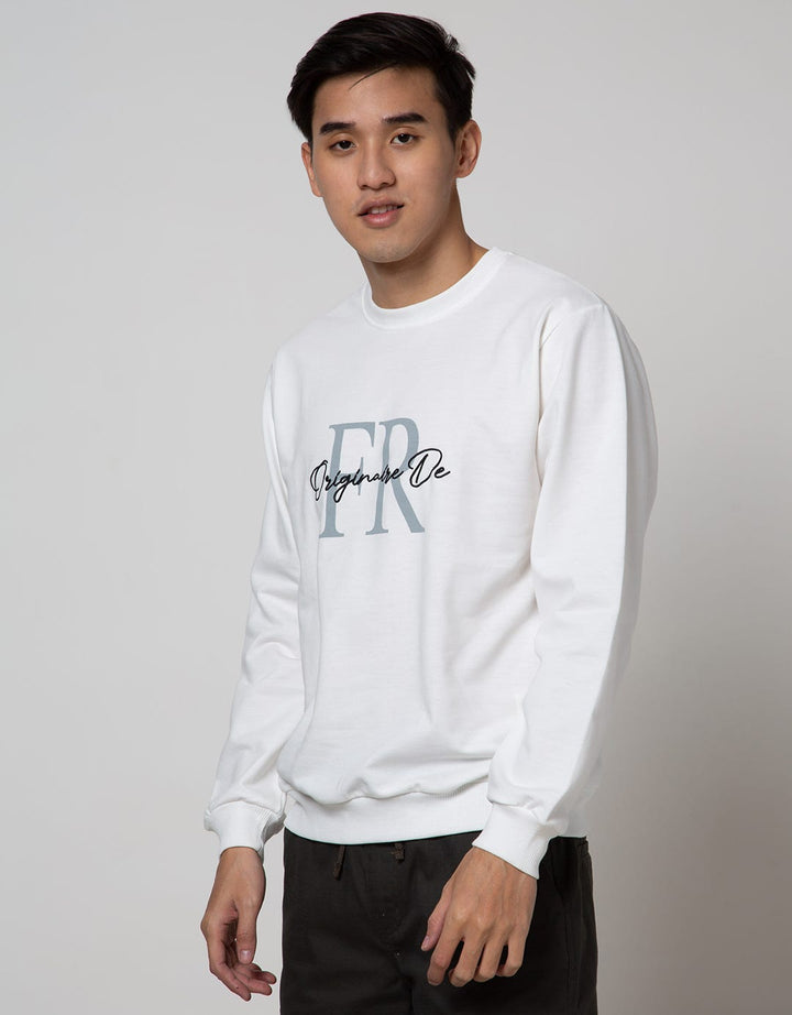Details Embroidered Print Jumper Neck Sweatshirt