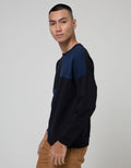 Details of Sweatshirt Jumper Round Neck Mix Fabric
