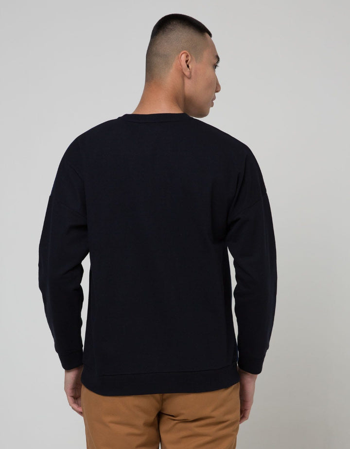 Details of Sweatshirt Jumper Round Neck Mix Fabric