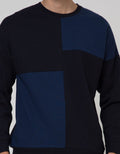 Details of Sweatshirt Jumper Round Neck Mix Fabric