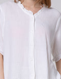 St. Yves Short Sleeve Blouse Frill Gauze
