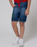 Little M Denim Shorts Cut N Sewn Dino Bordir
