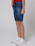 Little M Denim Shorts Cut N Sewn Dino Bordir