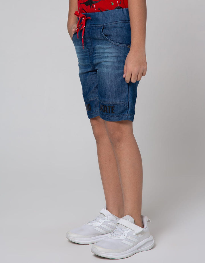 Little M Denim Shorts Cut N Sewn Dino Bordir