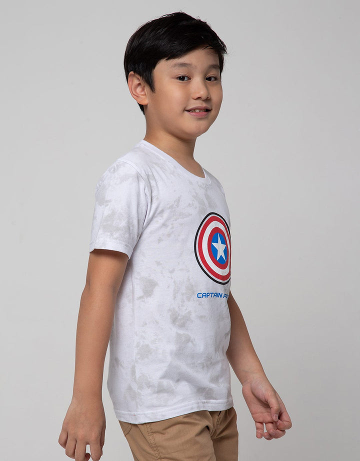 Marvel Avenger Logo Captain Middle Short Sleeve T-Shirt