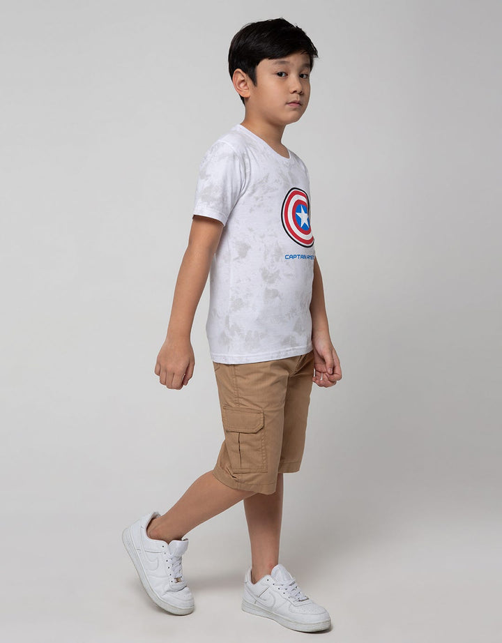 Marvel Avenger Logo Captain Middle Short Sleeve T-Shirt