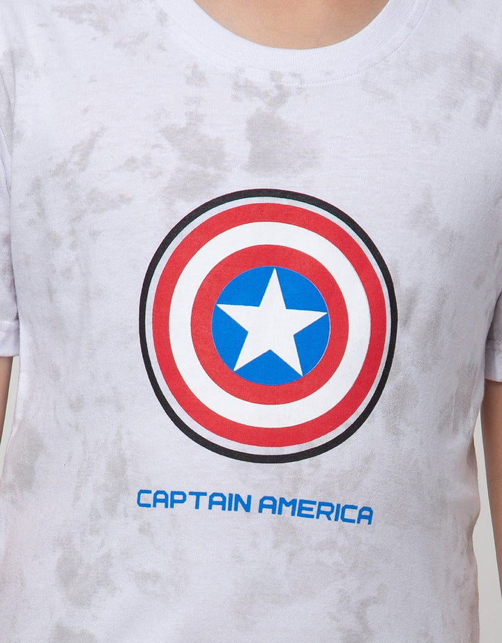 Marvel Avenger Logo Captain Middle Short Sleeve T-Shirt